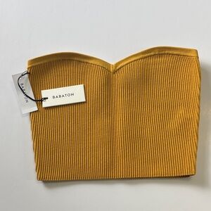 Babaton Mustard Ribbed tube top